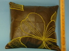 Leather cushion with Lime colour design